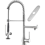 GIMILI Kitchen Faucet with Pull Down Sprayer, Single Handle High Pressure Kitchen Sink Faucet, Commercial Double-Headed Stain