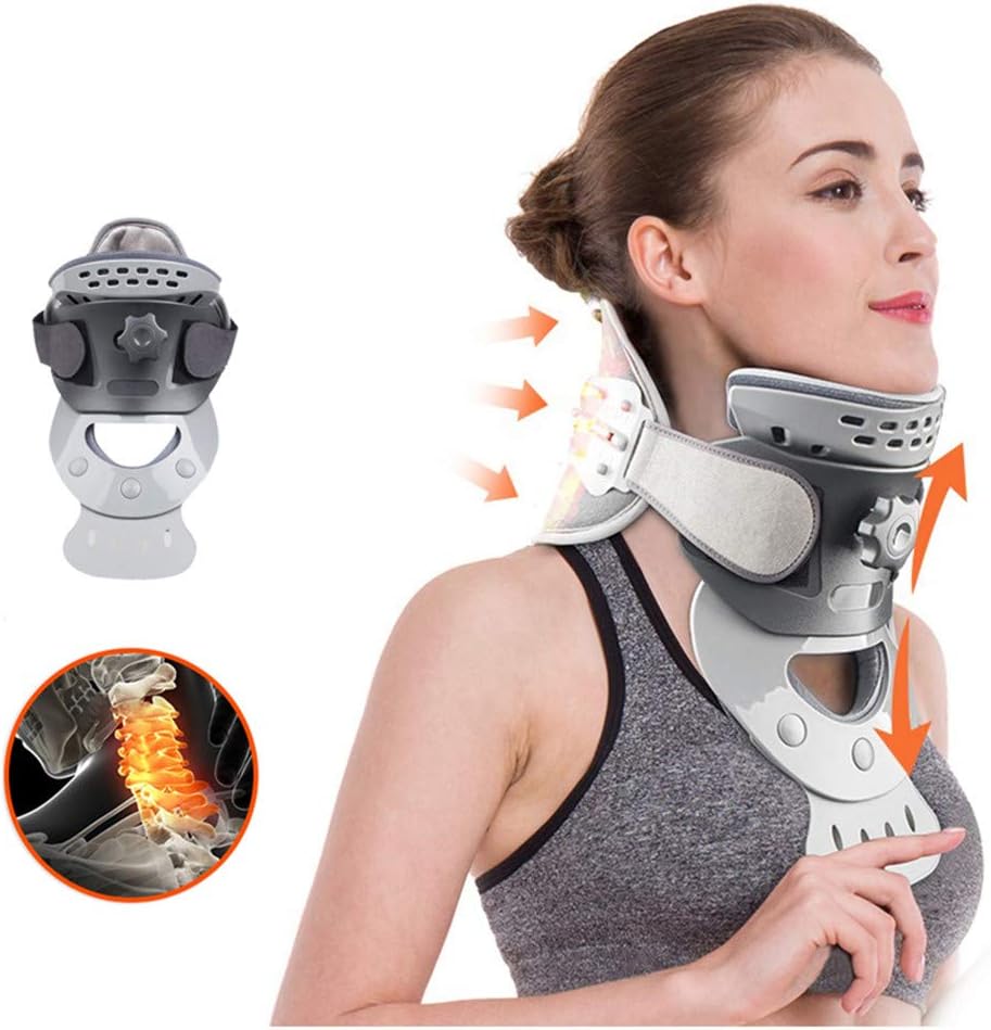 HZYWL Cervical Neck Device with Heating Pad, Neck Traction Belt for Neck Stiffness Neck Decompression Neck Stretcher Spine Corrector Neck Support