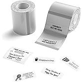 NIIMBOT Labels, 2 Rolls Refill Thermal Label for Label Maker B1/B21/B21Pro/B3S/B31/K3, Waterproof, Oil-Proof and Tear-Proof Sticker Labels, 1.57'' x 0.6''x2(40x15mmx2) Clear