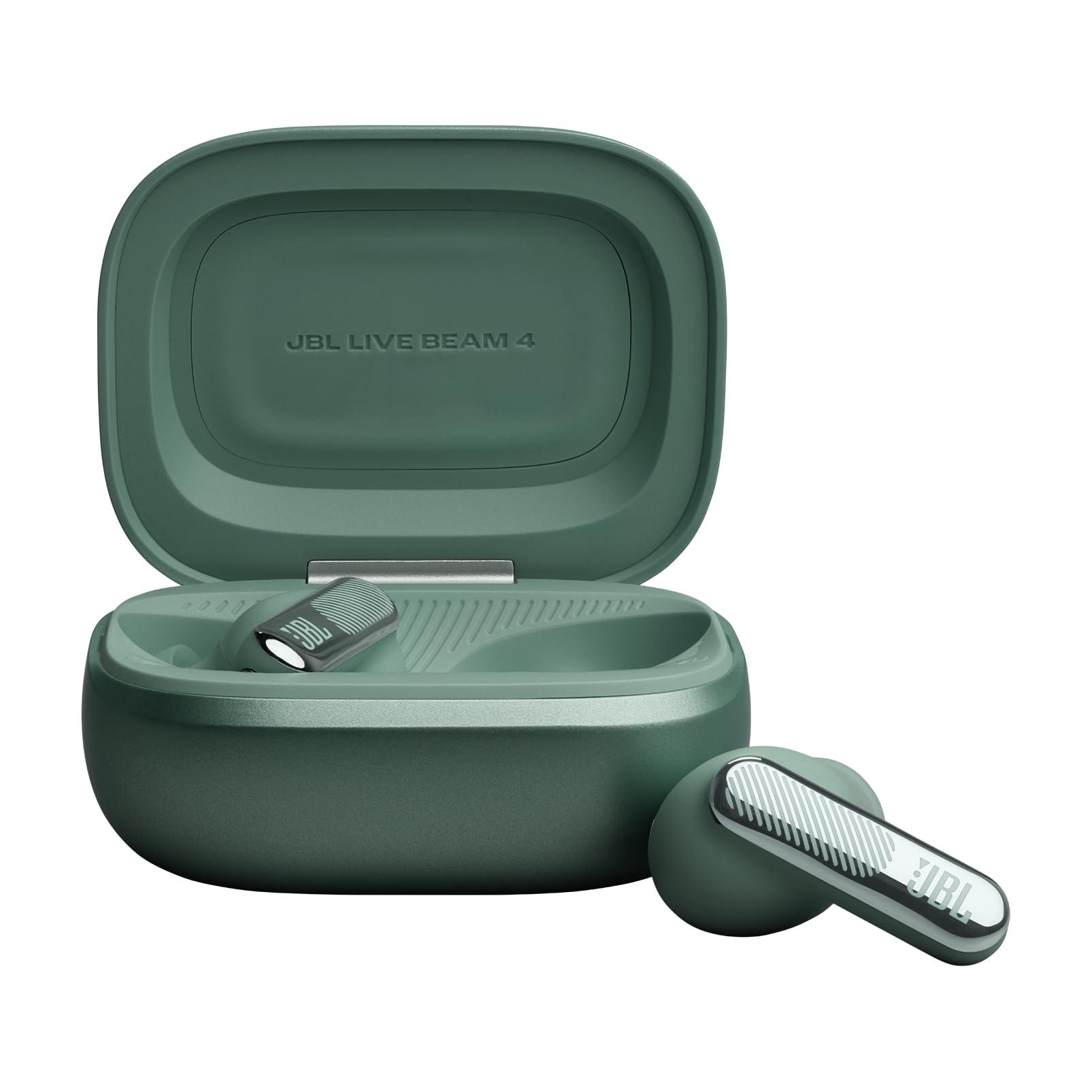 JBL Live Beam 4, Kabellose Noise-Cancelling-Ohrhörer, Hi-Res Audio, Smart Charging Case, Bluetooth, 48 Std. Akkulaufzeit, IP55 wasserdicht, Grün