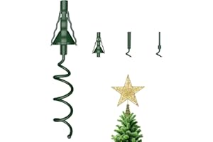 IPOOLTENG Christmas Tree Topper Holder - Twist On Universal Stabilizer with Adjustable Attachments. Secure Lock for Treetop Ornaments, Fits Most Basic Tree Types & Topper (Green)