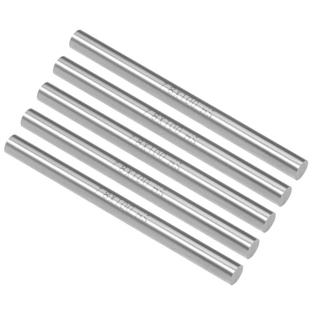 sourcing map Round Steel Rod, 7.8mm HSS Lathe Bar Stock Tool 100mm Long, for Shaft Gear Drill Lathes Boring Machine Turning Miniature Axle, Cylindrical Pin DIY Craft Tool, 5pcs