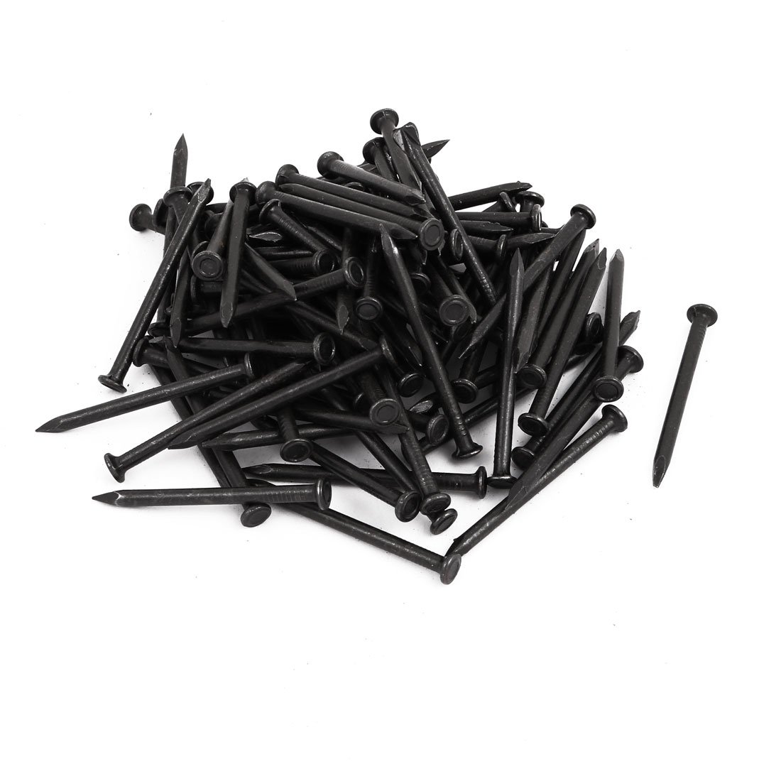 Sourcingmap Hardware Nails 2-inch Length Carbon Steel Point Tip Wall Cement Nail Black 100pcs