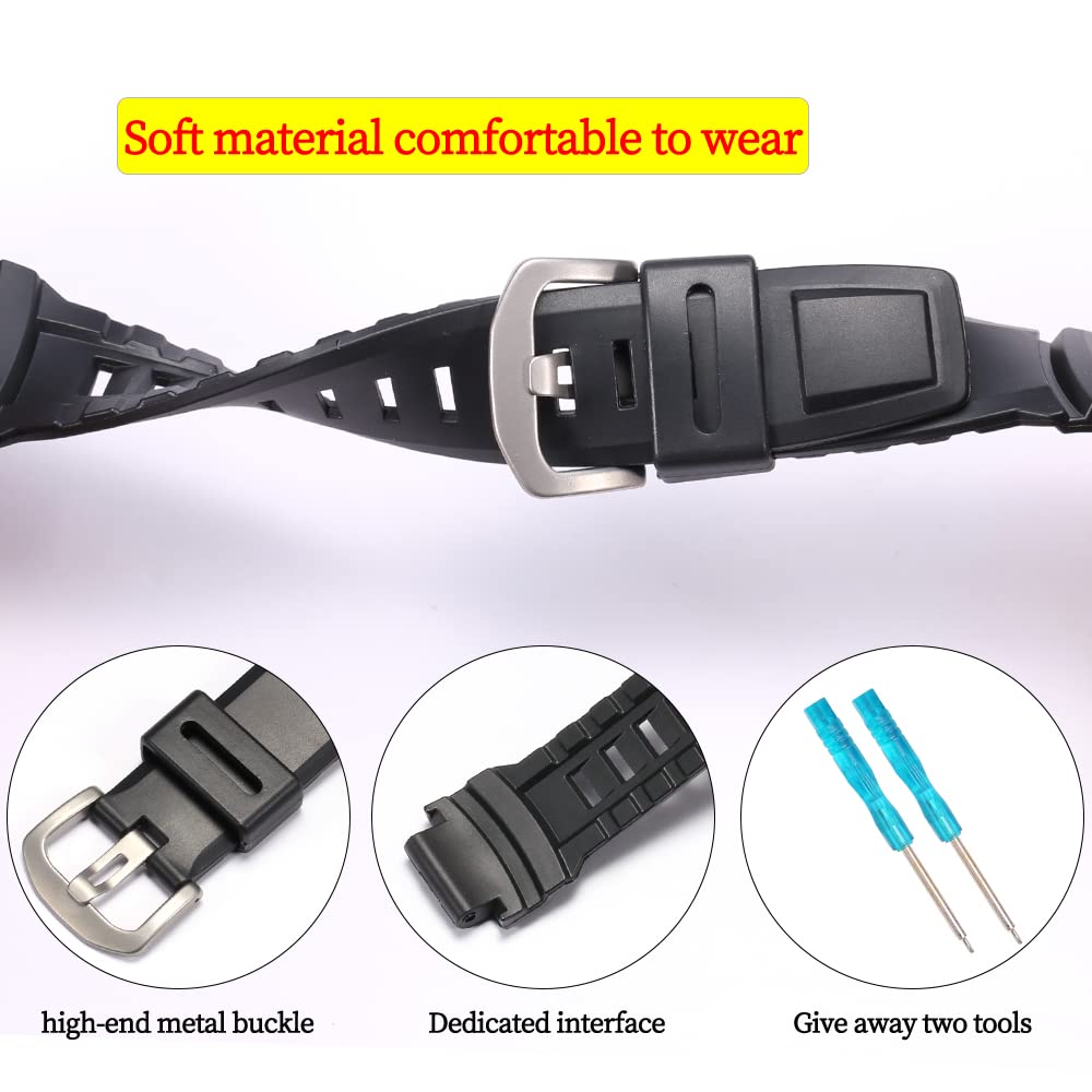 Soft Rubber Strap Replacement for Casio Protrek PRG260 PRG250 PRG550 PRW2500 PRW3500 Men's Waterproof Sport Resin Strap 18mm Watch Accessories