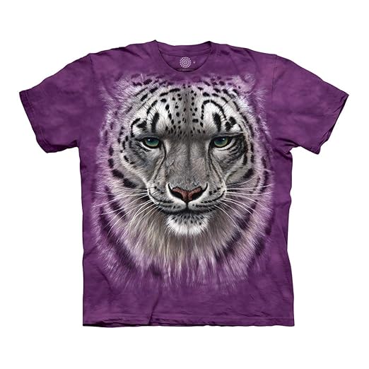 Purple t shirt snow leopard face
