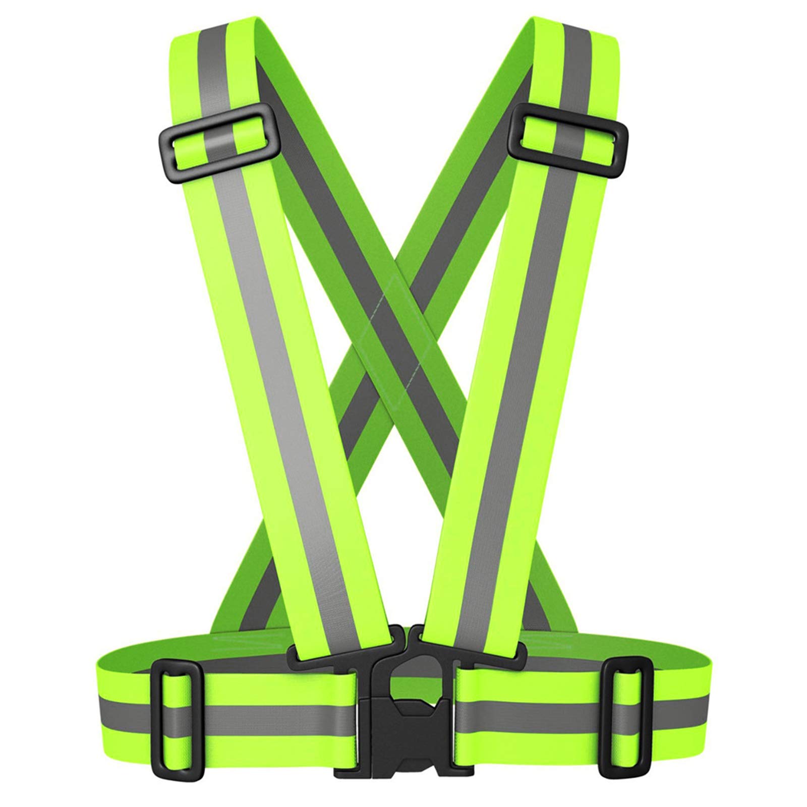 YMWALK Reflective Vest,High Visibility Vest Adjustable Safety Hi Vis Sports Gear Safety Equipment, Suitable for Outdoor Night Running Jogging Hiking Cycling Walking Men Women Kids (Green)