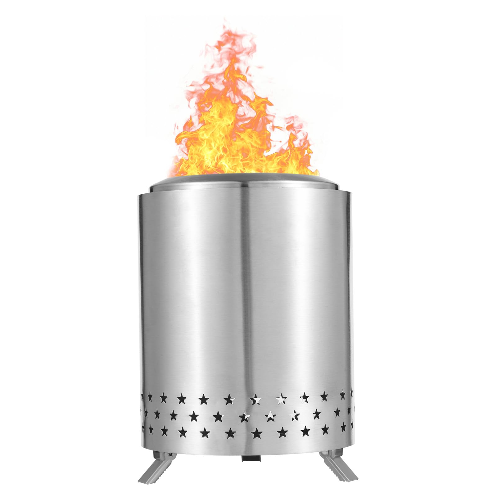 Aoresac Tabletop Fire Pit, Low Smoke Mini Fire Pit, Portable Mini Fireplace for Indoor Outdoor Use Pellets or Wood, Stainless Steel