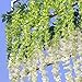 Luyue 3.18 Feet Artificial Silk Wisteria Vine Ratta Silk Hanging Flower Wedding Decor,6 Pieces,(Green)