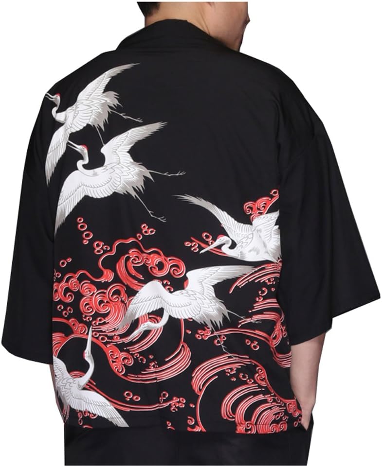 LifeHe Men's Women Kimono Cardigan Japanese Jackets Shirts