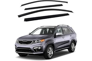 ZZDSNJ Tape-On Window Visors 4-Piece for 11-15 Kia Sorento Sun Rain Guard Shield Shade Smoke 94187
