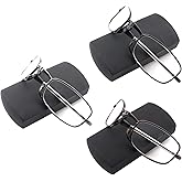Ryegis 3 Pack Reading Glasses Portable,Anti UV Glare,Foldable Anti Blue Light Spring Hinge Readers for Women Man 2.5
