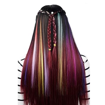 Amazon Com 20pcs Colored Party Clip In Hair Extensions For Kids