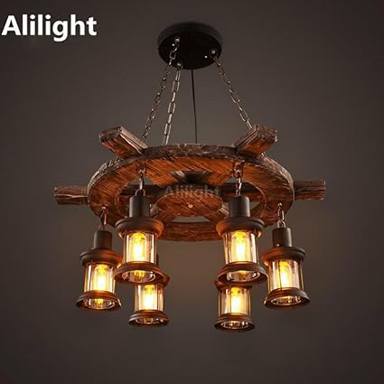 Ship Wheel Chandelier Light