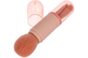 CATIEBYE 4-in-1 Travel Makeup Brush Set Portable Powder Blush Eye Shadow Brush with Cover for Women