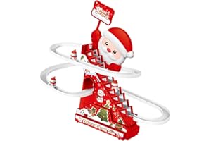 SM SunniMix Lot de 5 figurines de Père Noël pour escaliers automatiques - Jeu de course - Jouet d'escalade électrique pour to