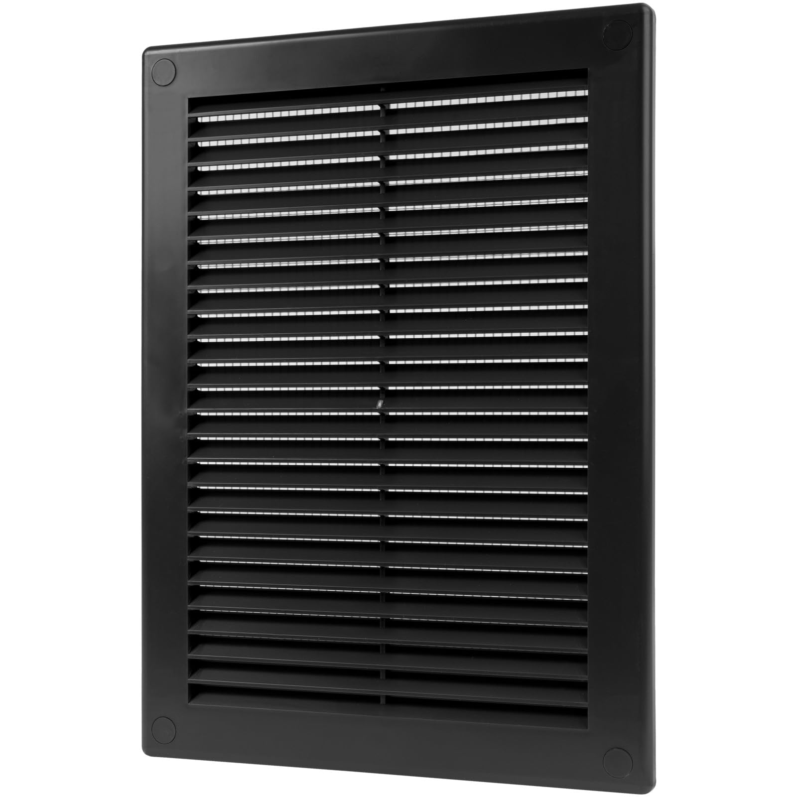 Vent Systems 180 x 250 mm / 7" x 10" Inch Black Soffit Vent Cover - Flat Rectangular Air Vent Louver - Grille Cover - Built-in Insect Screen - HVAC Vents for Bathroom, Home Office, Kitchen — image 1