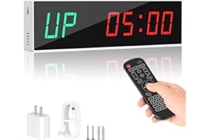 Dienmern Large Digital Gym Timer – Remote Control Gym Clock Wall with Interval Timer, 9 Custom Modes Countdown Timer UP/Stopwatch, Workout Timer for Home Gym/Garage/Boxing/Outdoor Sport