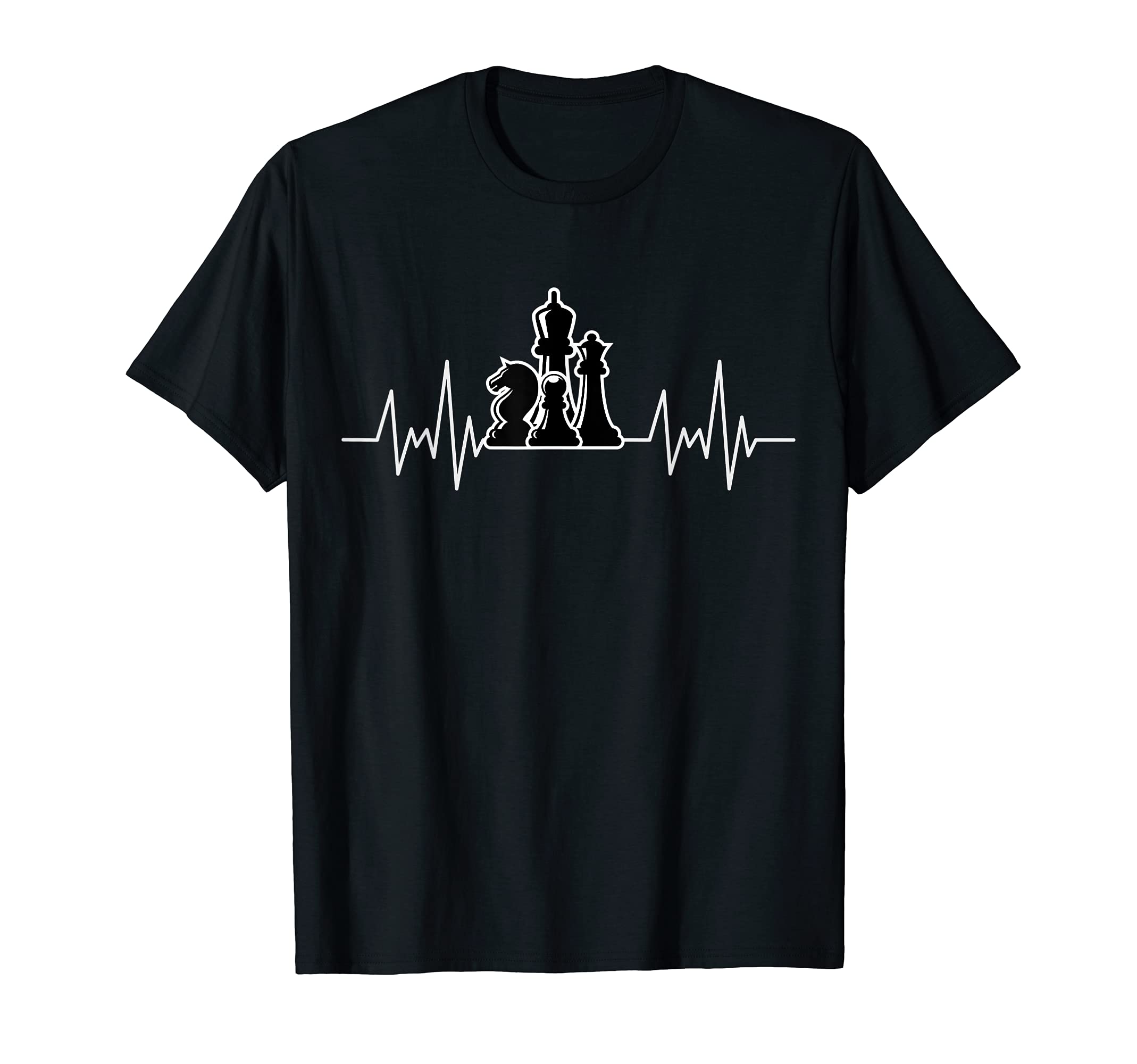 Chess Heartbeat Pulse Line Tshirt Chess Lover Master Player T-Shirt