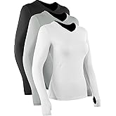 CADMUS Women Long Sleeve Shirt for Workout Dry Fit Yoga t Shirts V-Neck