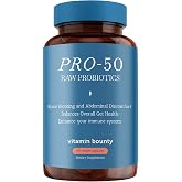 Vitamin Bounty Pro-50 - Probiotics for Women &amp; Men - 50 Billion CFU - 13 Strains Probiotic + Prebiotic - Probiotics for Digestive Health - Delayed Release Capsules - 60 Count