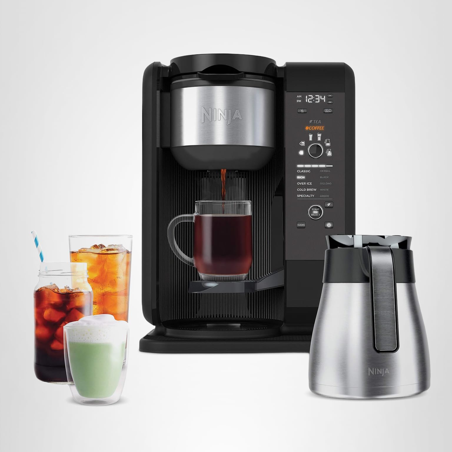 Shark Ninja CP307 Hot and Cold Brewed System W/Thermal Carafe Coffee Maker, Black