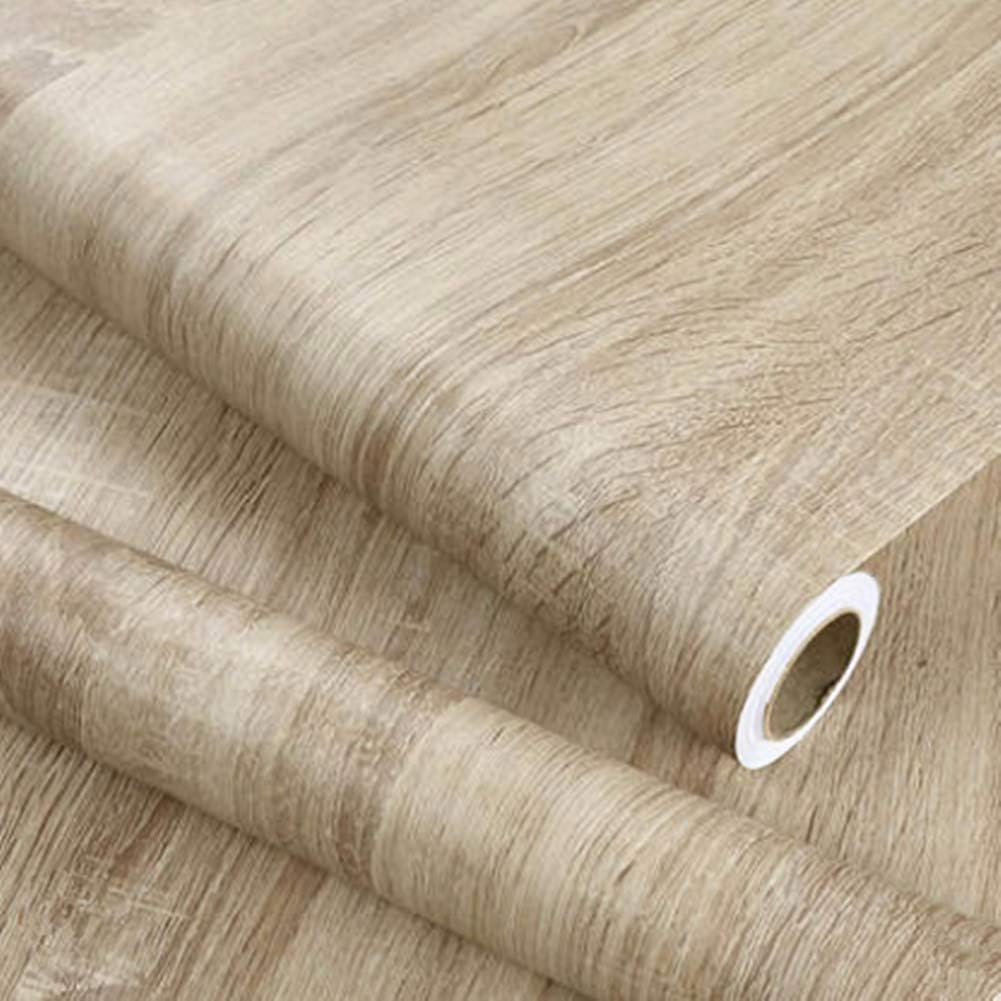 Grey Oak Teak Wood Grain Adhesive Paper Peel Stick Vinyl Film Furniture Cabinets Wardrobe Decorative Sticker Wallpaper,15.8inch by 6.56ft - Image 5