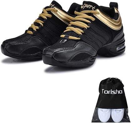 Amazon Torisha レディース ダンス スニーカー 厚底 ダンス シューズ ダンス プラット フォーム スニーカー ダンス シューズ ジャズ ダンス スニーカー スプリット ソール スポーツ シューズ 女性 シューズ ダンス
