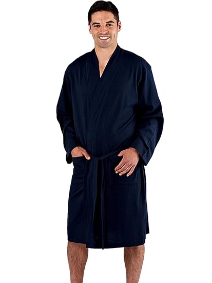 Harvey James Herren Leichter Morgenmantel für den Sommer, 100 % Baumwolljersey