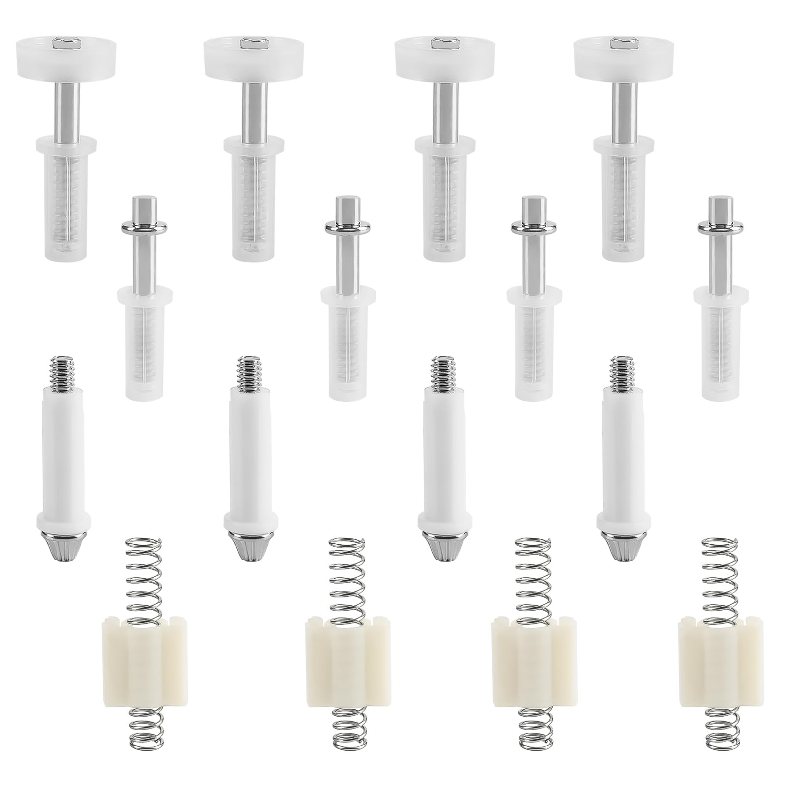16 Pcs Bi-Fold Door Repair Kit, Bifold Door Hardware Repair Replacement Part with 3/8" Top and Bottom Pivots and 7/8" to 1" Guide Wheel for Accordion Barn Folding Door