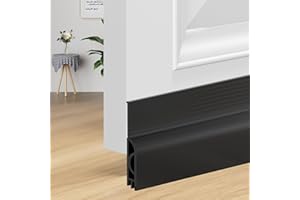 OXRQ Door Draft Stopper for Bottom of Door Sweep for Bottom Weather Stripping Doors Seal Save Energy Draft Guard Blocker Noise Draft Soundproofing Cold Air Insulation (39",Black)