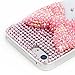 Mavis's Diary iPhone SE Case, iPhone 5S Case, iPhone 5 Case Bling Cute Pink Bow Clear 3D Handmade Hard PC Case with Lovely Pink Sparkle Crystal Glitter Rhinestone Diamond Cover with Cleaning Cloth