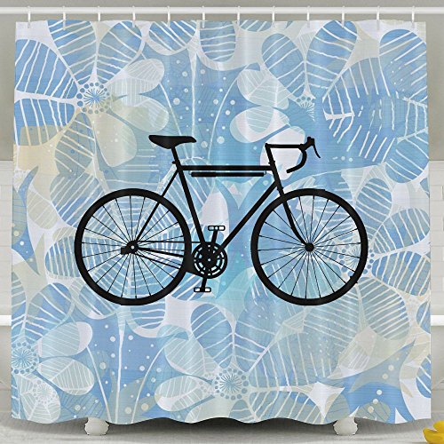 Racing Bike Bicycle Bathroom Shower Curtain, Waterproof Bath