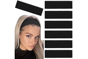 Tobeffect Black Headbands for Women Non Slip - Trendy Womens Headbands 7PCS Elastic Hair Bands for Women's Hair -Workout Sweat Head Bands Cotton Cloth Headband for Yoga Running Sport