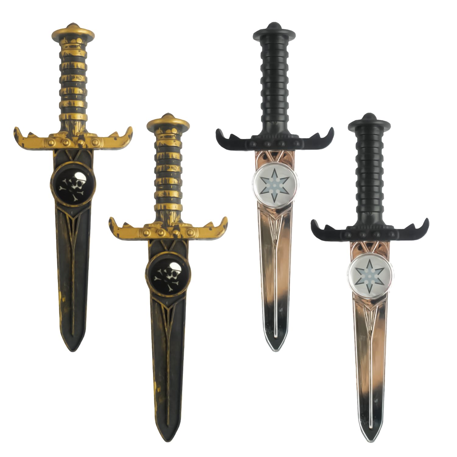 MEISH 4 Pieces Small Pirate Sword Halloween Pirate Dagger Plastic Dagger Toy Pirate Costume Accessories for Cosplay Party Props