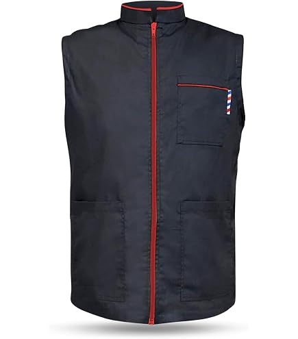 Hair Stylist & Dog Grooming Smock – Anti-Static Barber Vest With Pockets, Lightweight Jacket For Hair Salons, Pet Groomers & Beauticians
