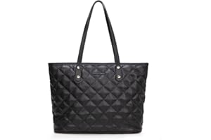 Montana West Quilted Tote Bag for Women Large Shoulder Bag Fashion Handbags with Top Zipper