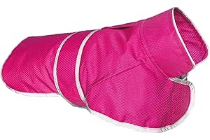 ZHURONGGOD Dog Raincoat| Waterproof Adjustable & Lightweight Dog Jacket with Reflective Strips| Easy Step-in Closure for All-Weather| Fits Small Medium Large Dogs(Rose Red,Medium)