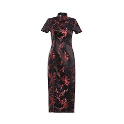 Shanghai Story Short Sleeve Long Qipao Brocade