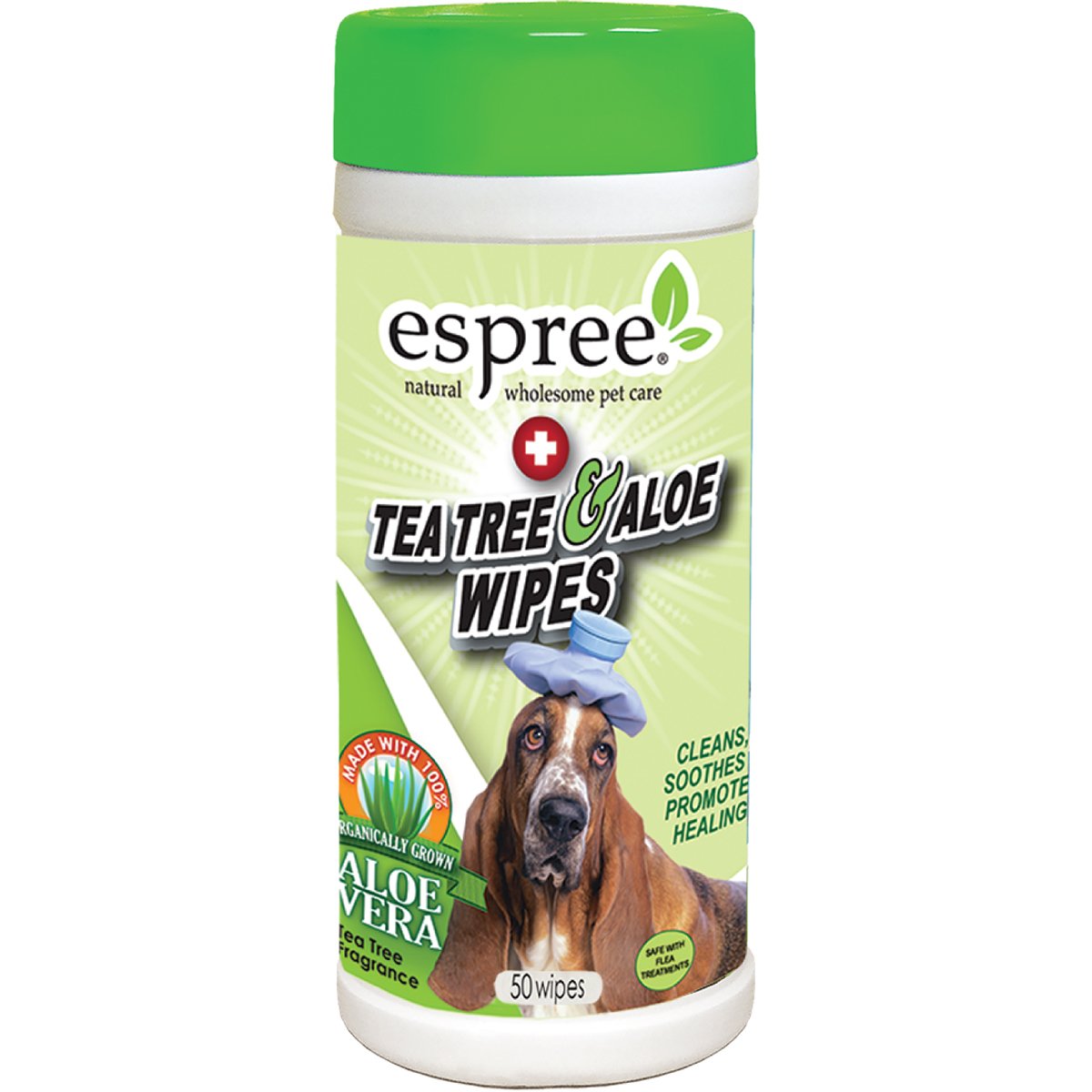 Espree Natural Tea Tree and Aloe Pet Wipes, 50 Wipes