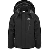 WULFUL Boy's Winter Waterproof Ski Coat Kids Windproof Snow Jacket with Detachable Hood