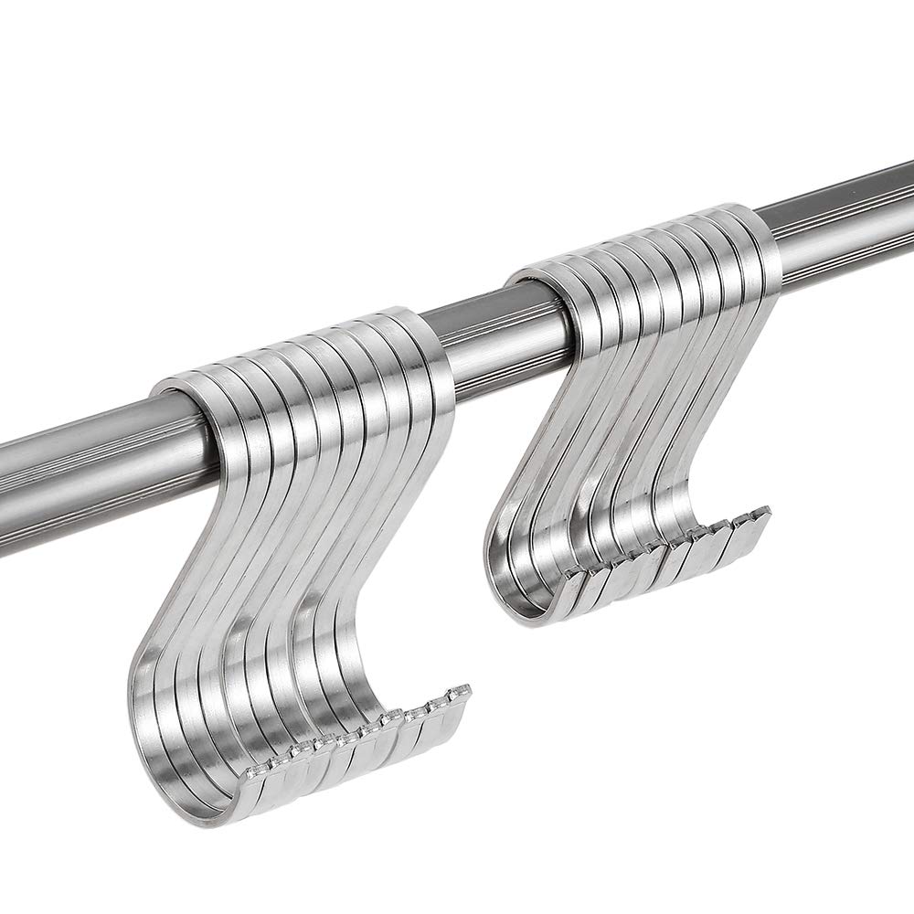 Monfish S Shaped Hooks Stainless Steel Hanging Hook 20 Pack for Kitchen Bathroom