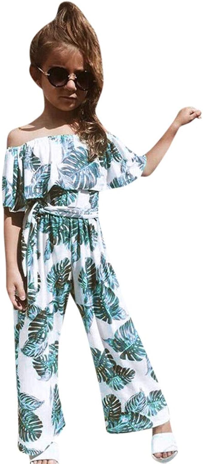 girls off the shoulder jumpsuit