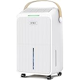 KNKA 2500 Ft&sup2; Max 34 Pints Dehumidifier for Basement with Drain Hose, White | Dehumidifiers for Home, Bedroom, Bathroom, Large Room, Three Modes, Intelligent Humidity Control, Dry Clothes, 24HR Timer
