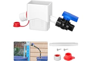Downspout Diverter, WADEO Rain Barrel Diverter Fits for 2"x 3" Standard Downspout, Rainwater Collection System with Two Water Outlets to Collect Rainwater from Gutter, with 5FT Hose