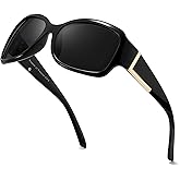 LVIOE Polarized Sunglasses for Women Fashionable Wrap Around Sunglasses with UV400 Protection LS6202