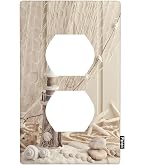 Coastal Shell Light Switch Cover – Starfish White Nautical Decor, Thermoplastic Single Toggle Wall Plate