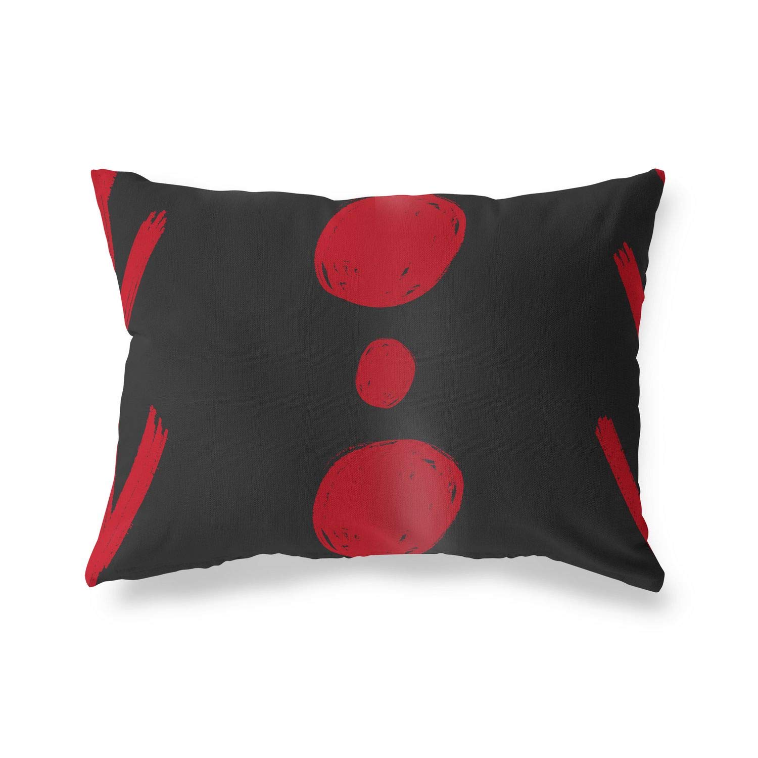 BonaMaison Decorative Cushion Cover, Red Black Throw Pillow Covers, Home Decorative Pillowcases for Livingroom, Sofa, Bedroom, Size: 45X60 Cm - Designed and Manufactured in Turkey