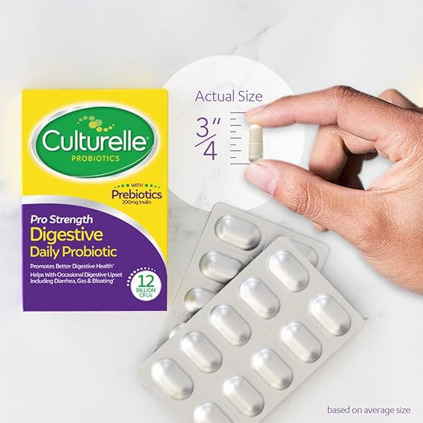 CULTURELLE PRO STRENGTH DAILY PROBIOTICS FOR DIGESTIVE HEALTH (2 MONTH SUPPLY) WITH PREBIOTICS FOR WOMEN & MEN, SUPPORTS OCCASIONAL DIARRHEA, GAS & BLOATING, GLUTEN & SOY FREE, 60 COUNT