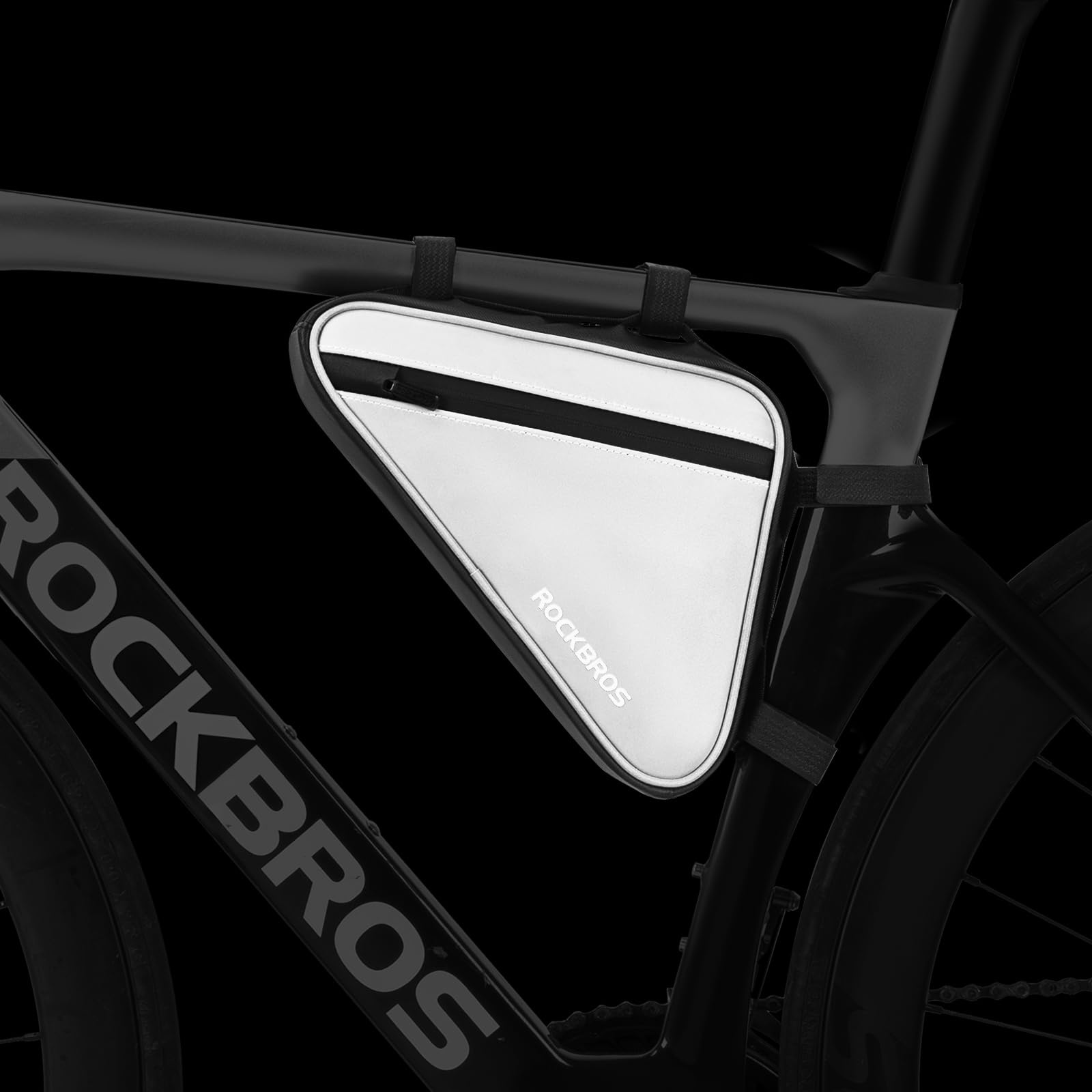 ROCKBROS Bicycle Bag Frame Bag for Bicycle Triangle Bag Reflective Frame Bag for MTBs, Racing Bikes and E-Bikes About 0.9L