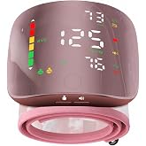 GUAEVER Wrist Blood Pressure Monitor with Curved Screen, Portable, Pink | Accurate Readings, Rechargeable, One-Button Voice &amp; User Switch, Comfortable Wrist Cuff, Storage Case Included, Easy to Use